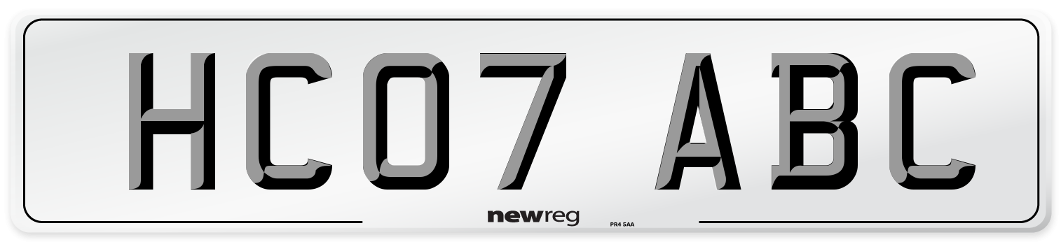 HC07 ABC Number Plate from New Reg